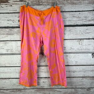 PINK Victoria's Secret Orange and Pink Pajama Pants